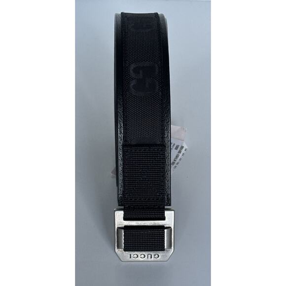 Gucci Women\'s GG Supreme Monogram Leather/Fabric Belt Black 80/32 IT 684485 NIB main image 4